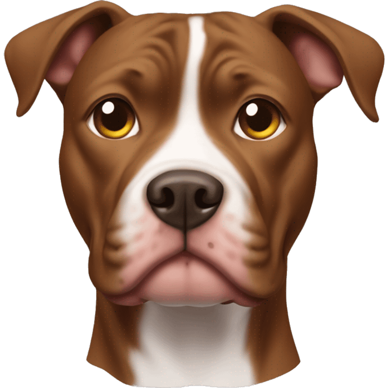 Brown pitbull dog with white chest and feet emoji