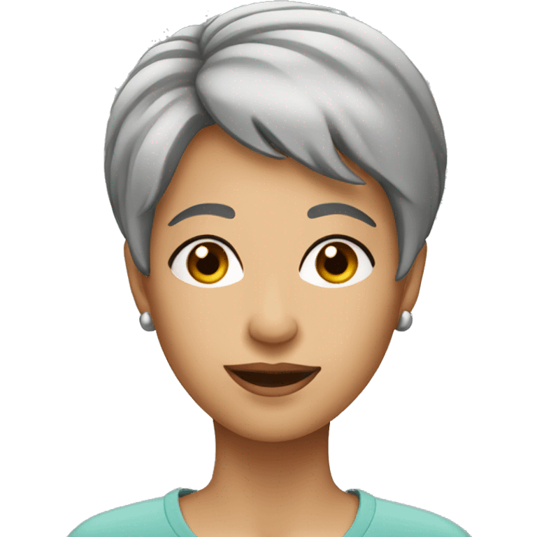 lady face with grey short hair emoji