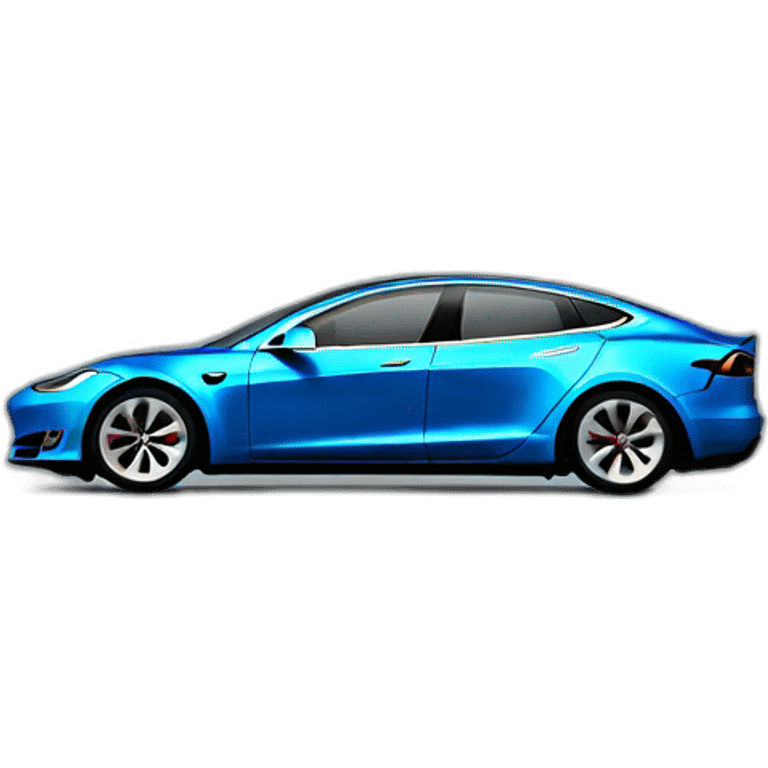 One Blue Tesla car emoji