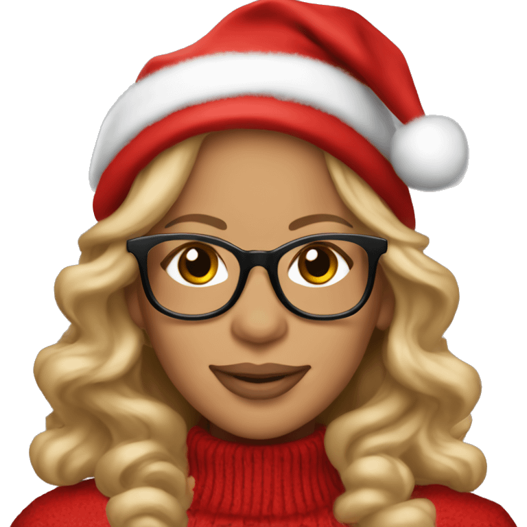 Mariah Carey wearing Christmas clothes and black glasses  emoji