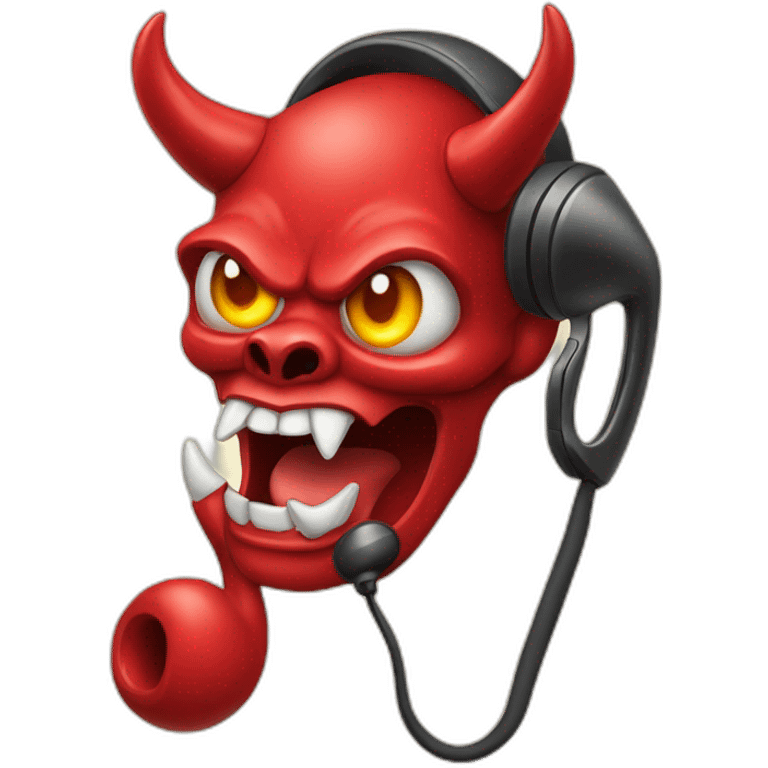 devil head with telephone emoji