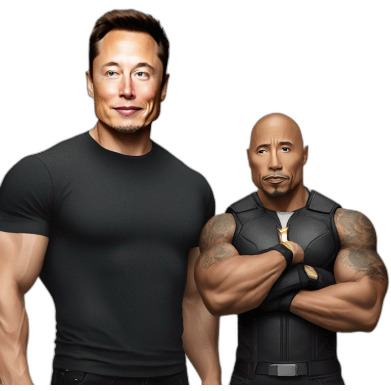 Elon musk with the rock emoji