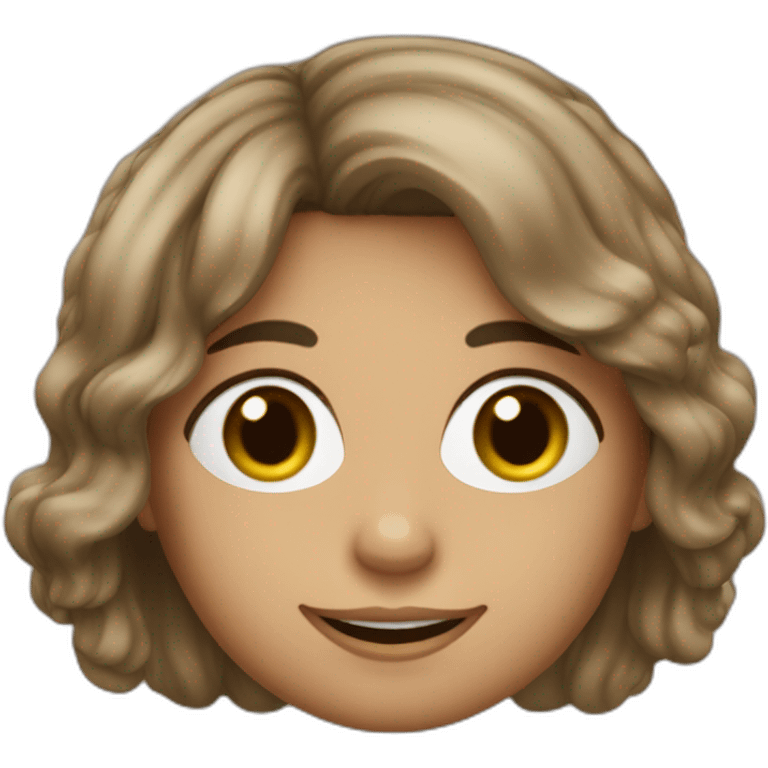 mulher branca com cabelo castanho emoji