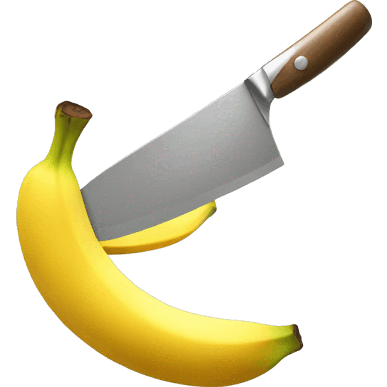 a banana being cut by a knife emoji