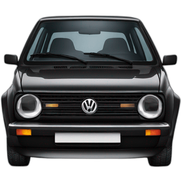 volkwagen golf 2 noir de face emoji