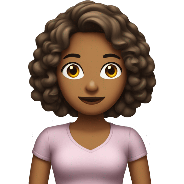 Chica mulata con cabello rizado  emoji