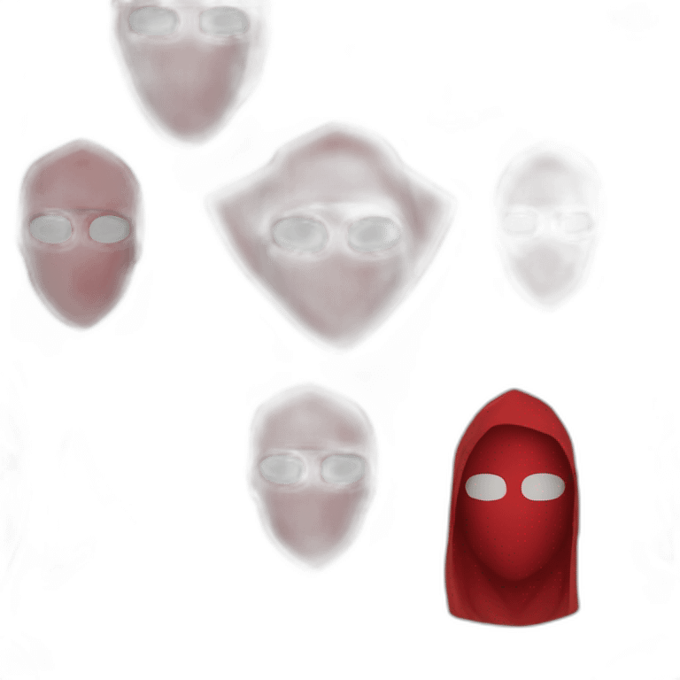 A masked man wearing a red shawl emoji