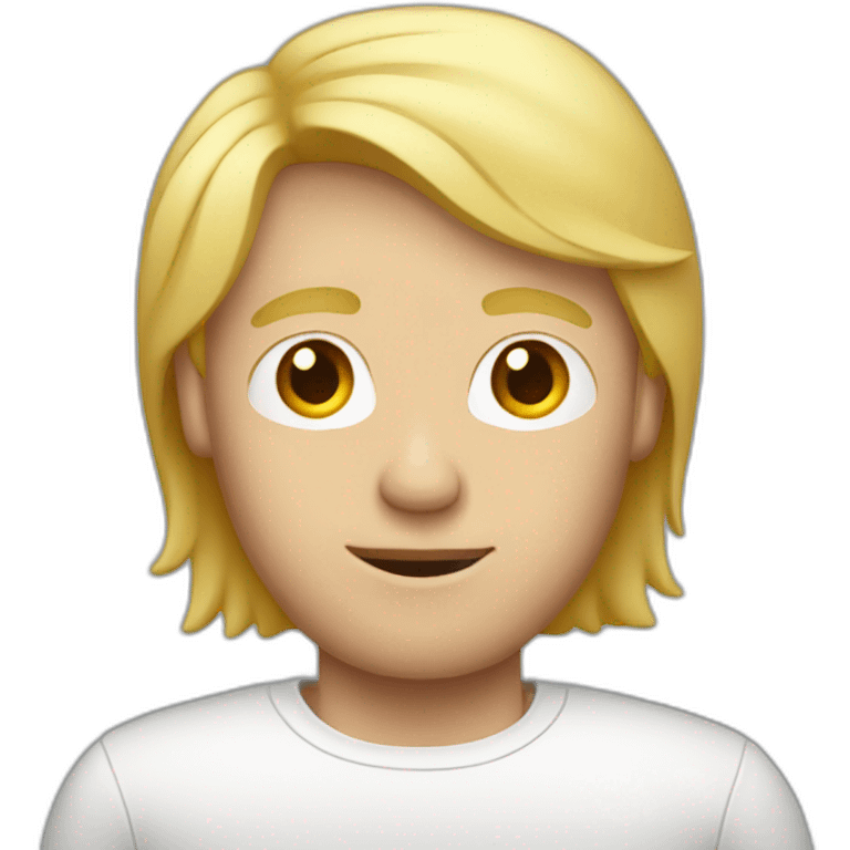 Blond male with macbook and light facial hair emoji