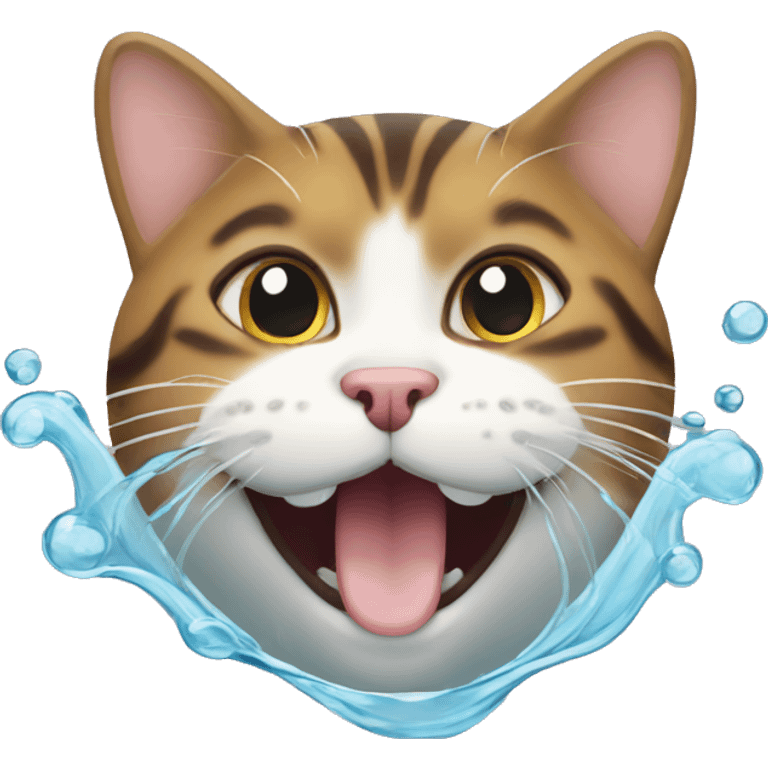 chat qui boit de l'eau emoji