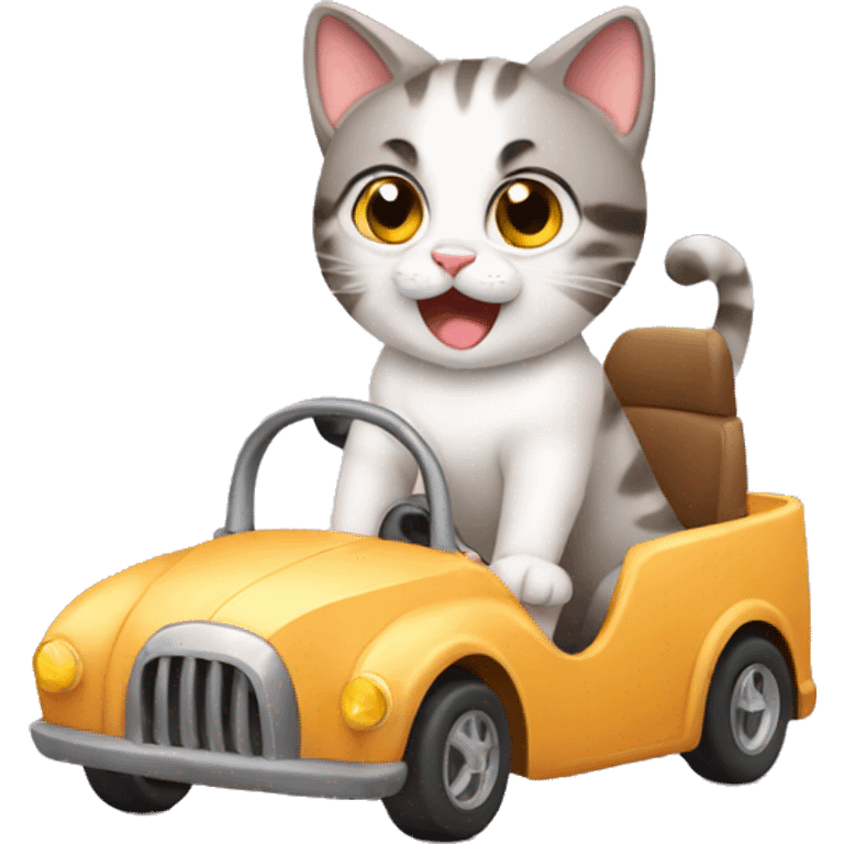 cute cat driving emoji