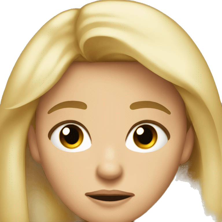 Blonde looking annoyed and eyerolling  emoji