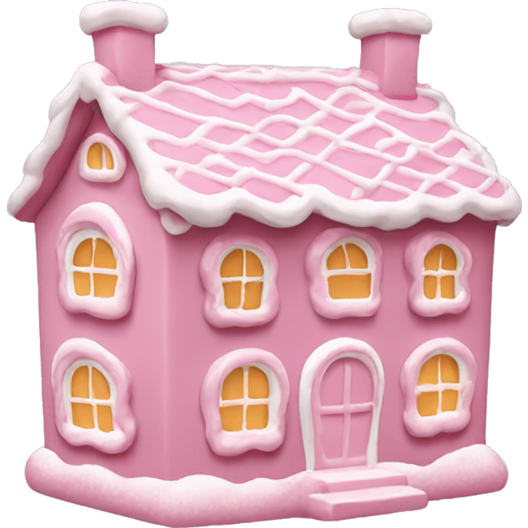 Big light pink ginger bread house emoji