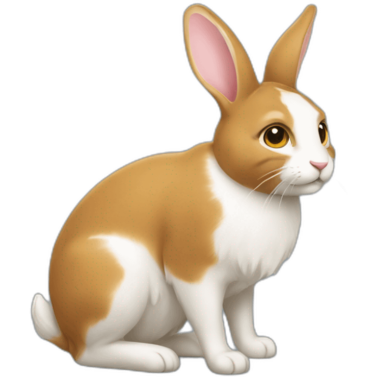 Chat sur un lapin emoji