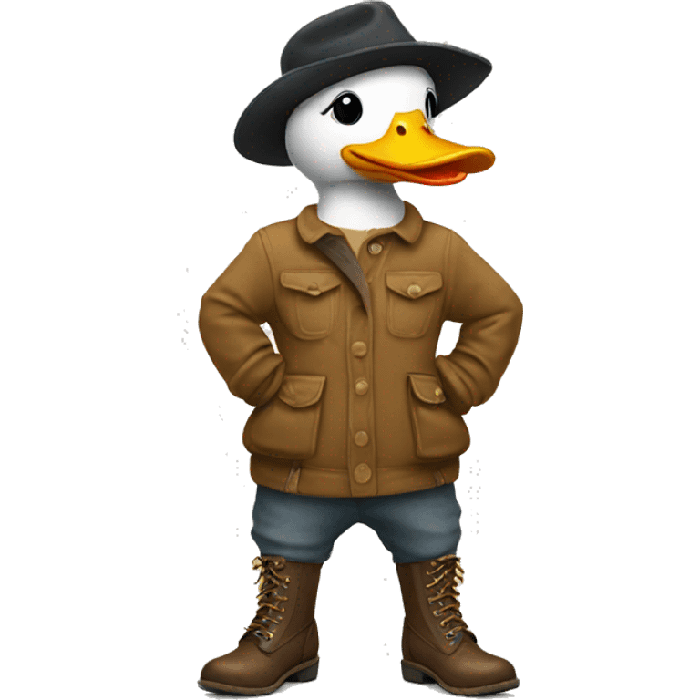 duck wearing boots emoji