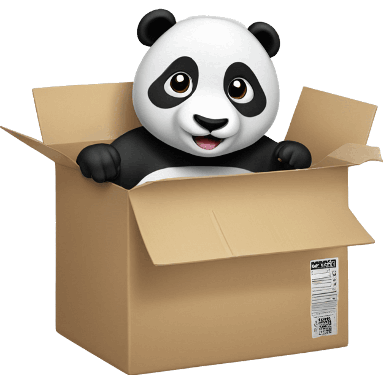 A panda opening a package emoji