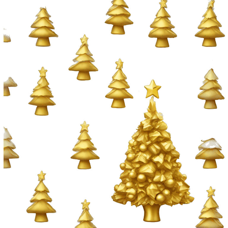 Gold Christmas tree  emoji