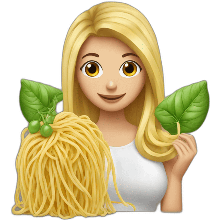 spaghetti vespa vine and beatiful woman emoji