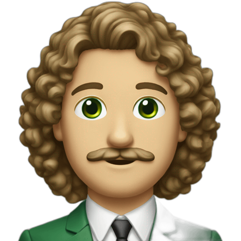 man-young-long-curly-hair-italian-green-eyes-mustache-bank-suit emoji