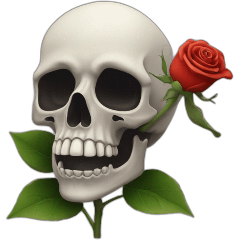 Tête de mort avec une rose emoji