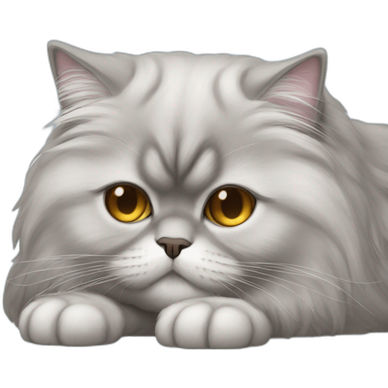 silver persian cat sleeping eyes closed emoji