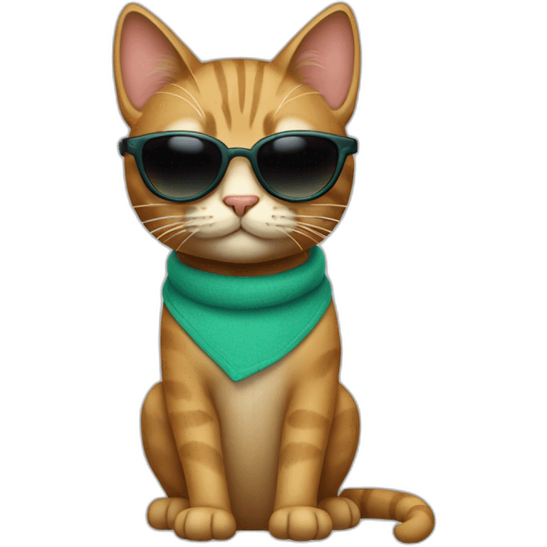 Cat with sunglasses wearing ja emoji