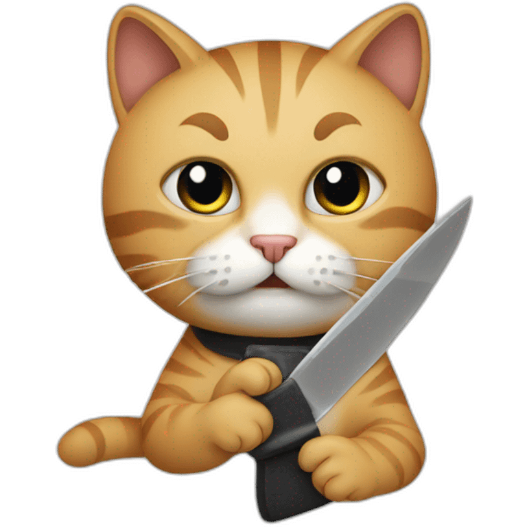 Cat with knife emoji