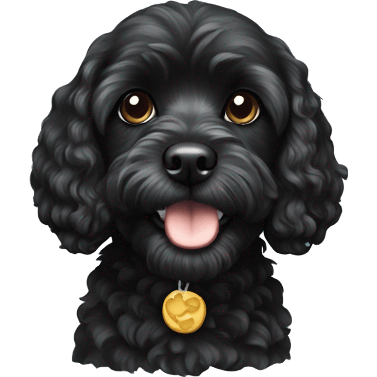 Black cavapoo emoji