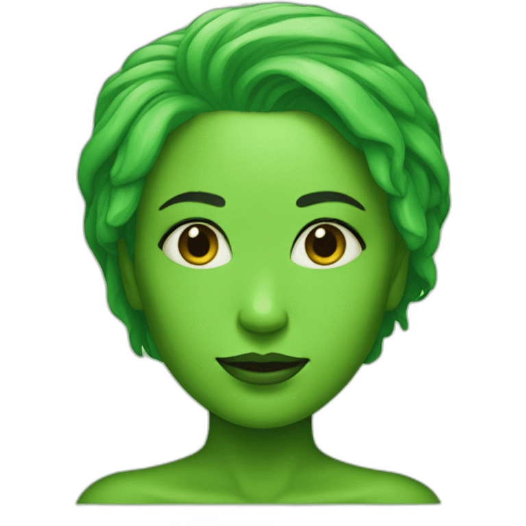 green skinned woman emoji