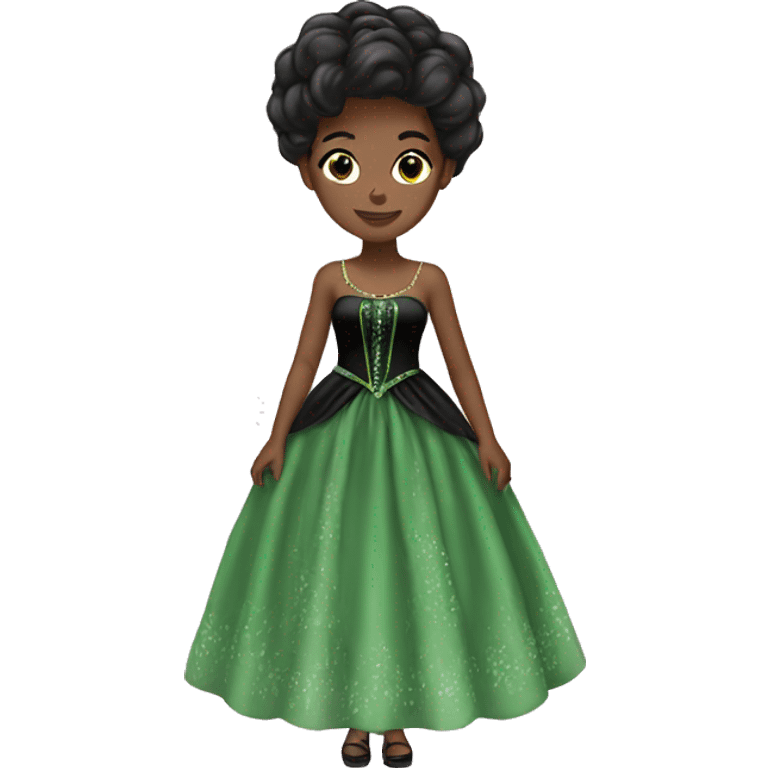 princess black green dress  emoji