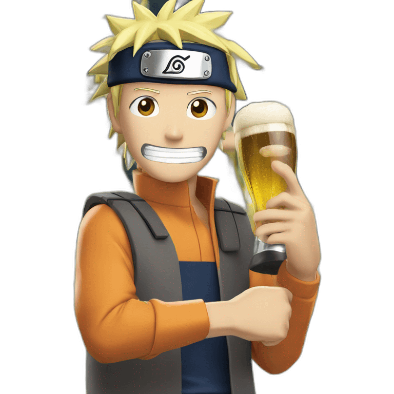 Naruto qui boit une bière emoji