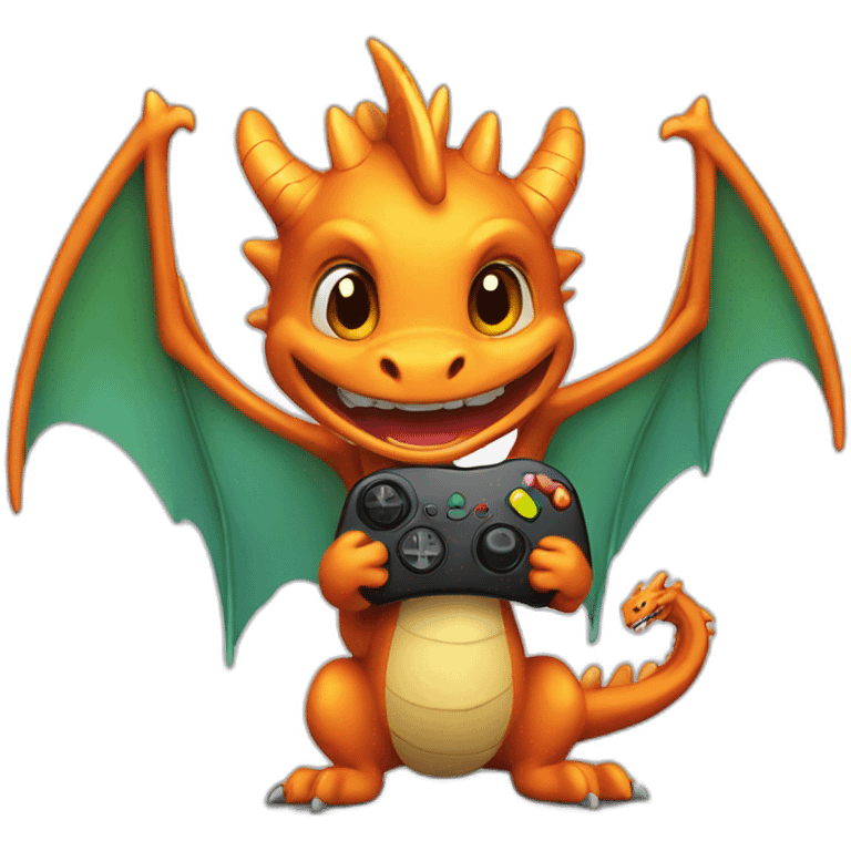 Dragon playing video games emoji