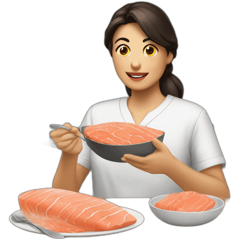 MORENA comiendo salmón  emoji