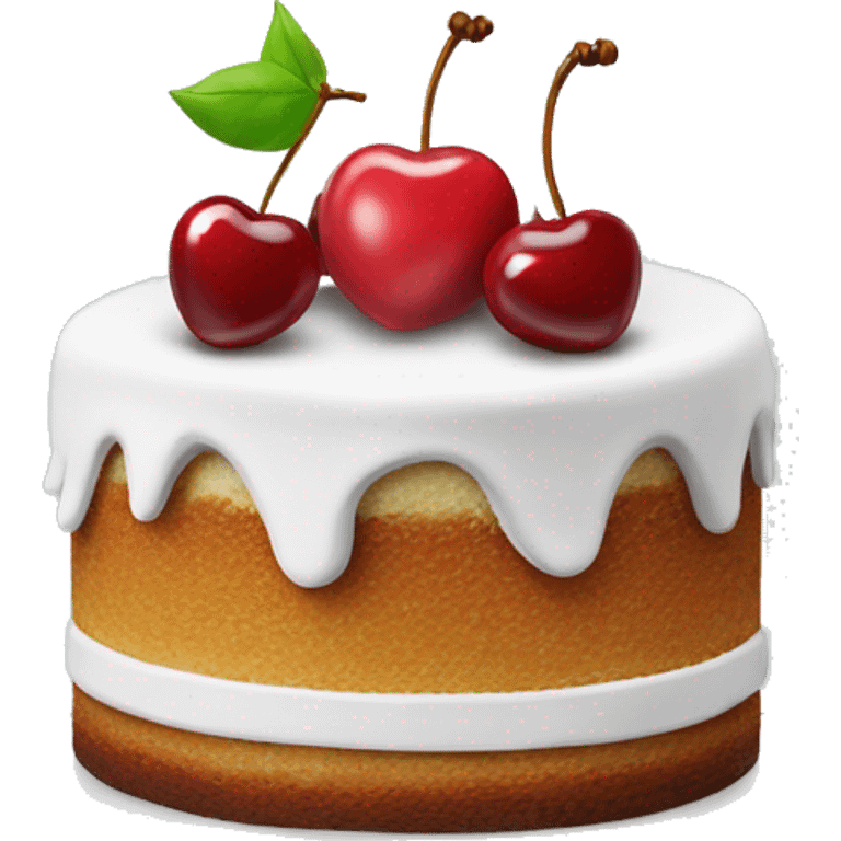 Cake silver heart shape with cherry on top emoji