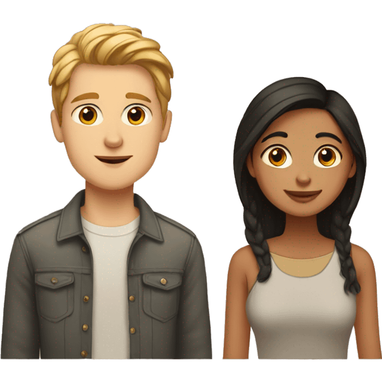 Tall white boy and short south asian girl in love emoji