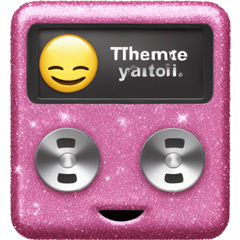 Pink MP3 player with glitter  emoji