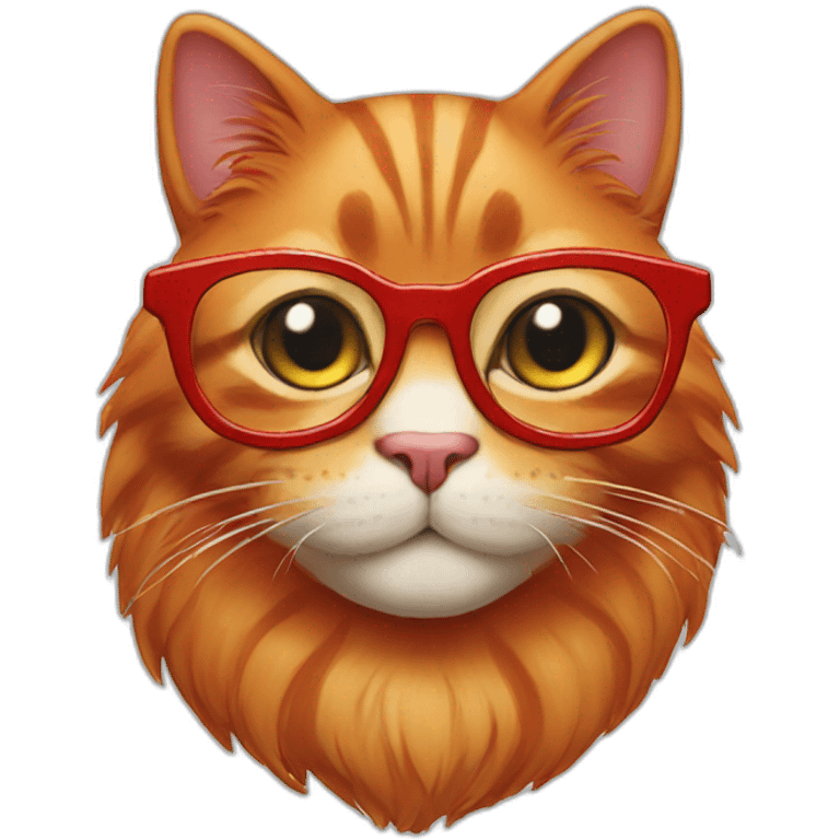 red cat with glasses emoji