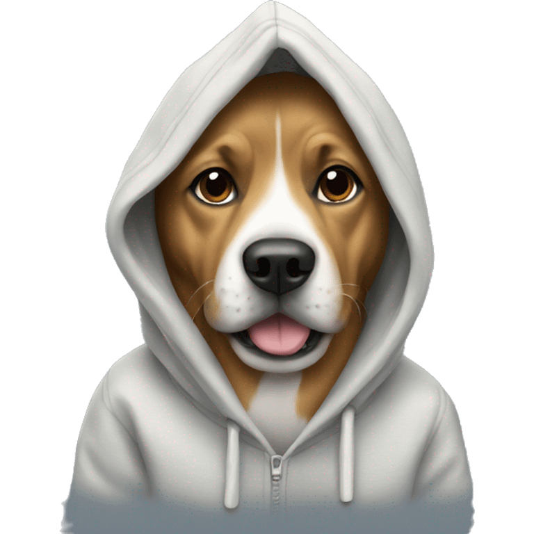 Dog wearing a hoodie emoji