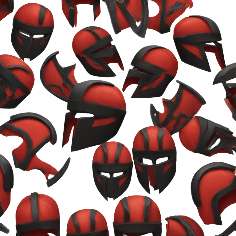 black and red spartan helmets emoji