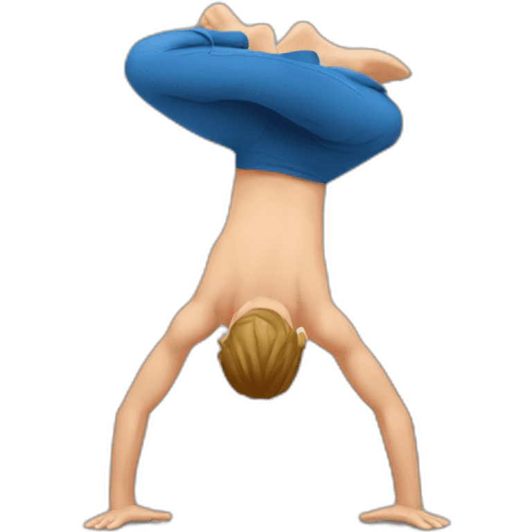 white guy doing a handstand emoji