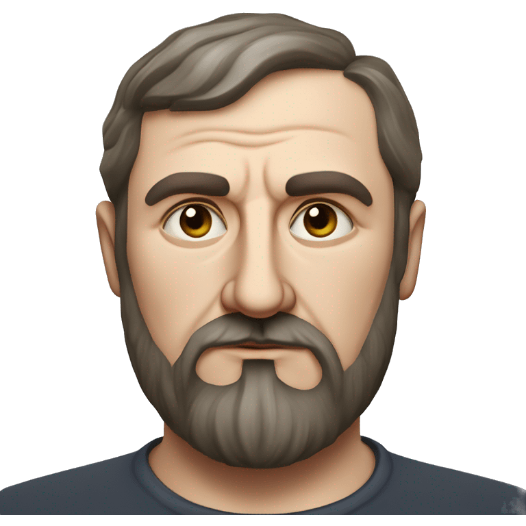 Russian writer Alexander Kuprin Photorealism A plump serious man of Slavic appearance with litle eyes with beard and mustache, with a  short haircut, big detailed face, wrinkled face emoji