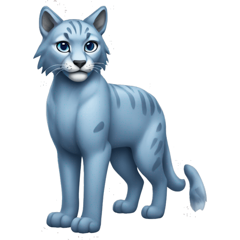 A blue lynx full body emoji