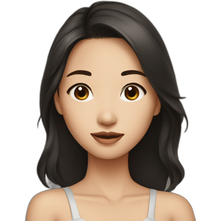 beautiful asian brunette girl emoji