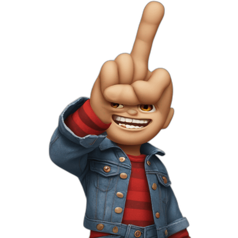 Chucky gang sign emoji