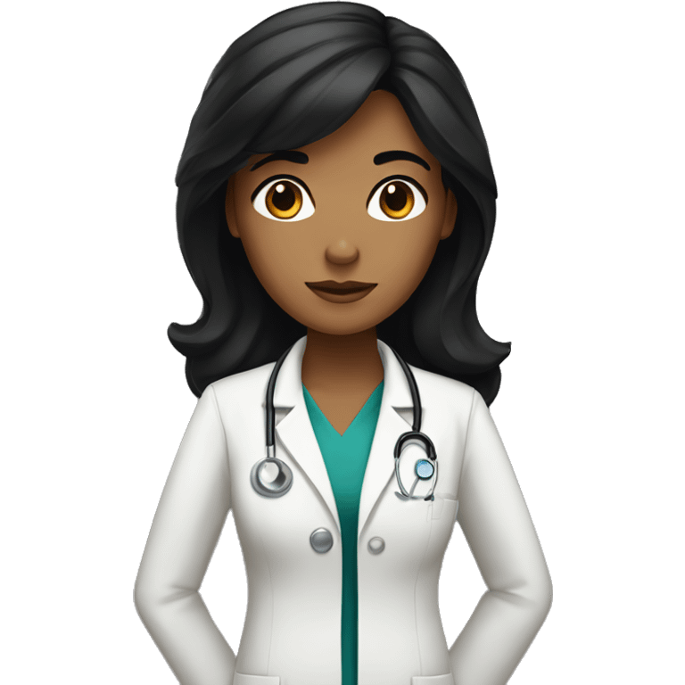 tan girl doctor with black hair  emoji