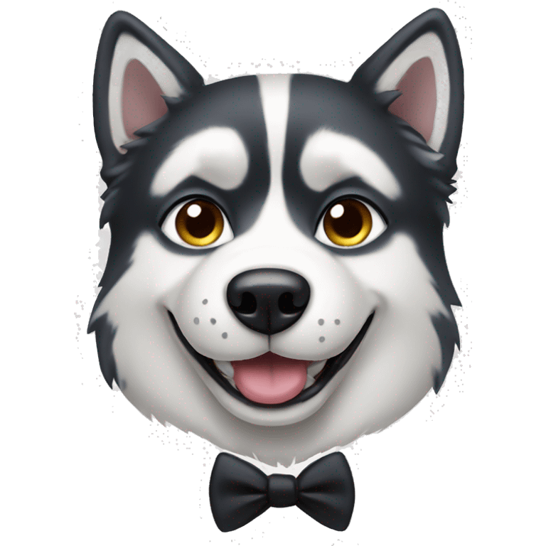 Husky dog wearing tuxedo with mustache  emoji