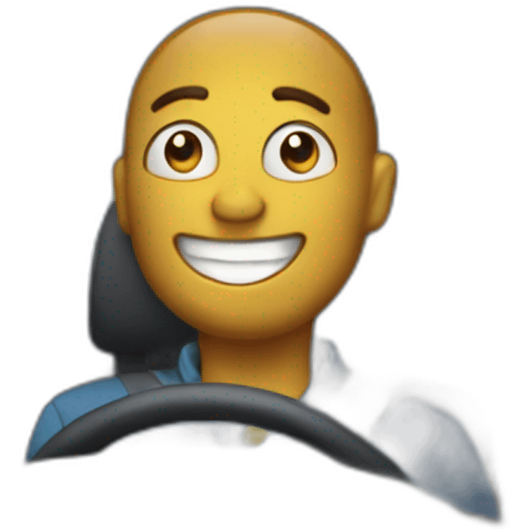 Happy man in a car emoji