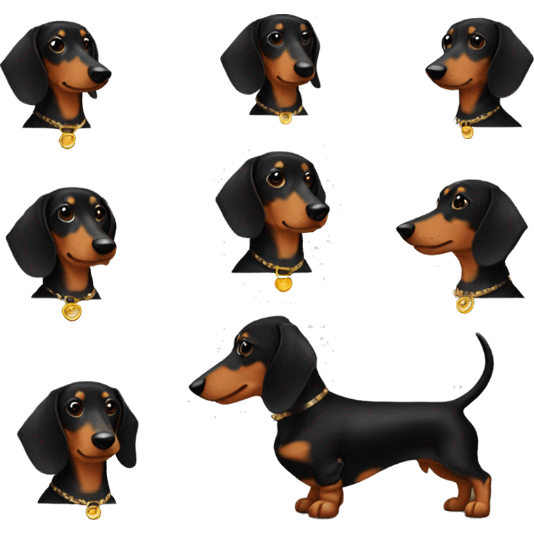 dachshund with collar black and tan emoji