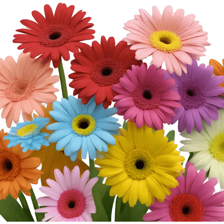 6 different colors gerberas  emoji