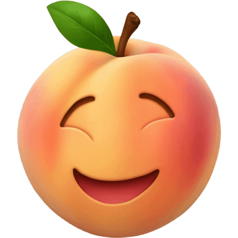 A peach with hand prints emoji