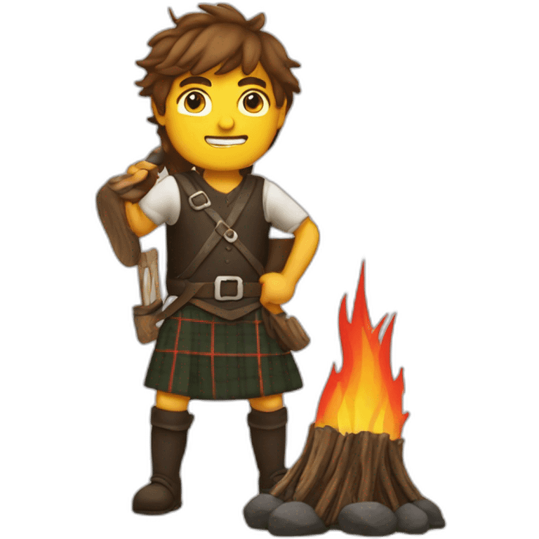 monty starting fires wearing a kilt emoji